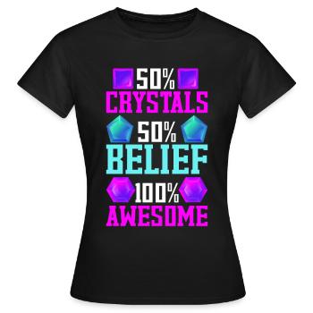 Cristaux de guérison de cristal - T-shirt Femme - noir - Devant - AI Model Female 172 dark (172cm)