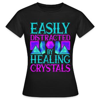 Cristaux de guérison de cristal Cristaux de guérison - T-shirt Femme - noir - Devant - AI Model Female 172 dark (172cm)