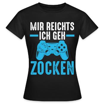 Zocker Zocken Gamer - Frauen T-Shirt - Schwarz - Vorne - AI Model Female 172 dark (172cm)