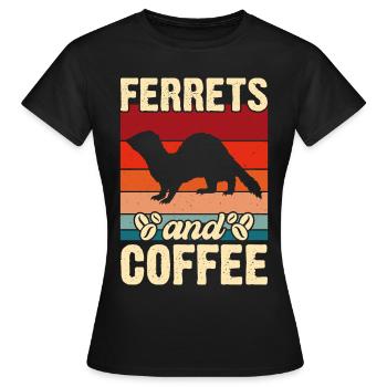 Frettchen - Frauen T-Shirt - Schwarz - Vorne - AI Model Female 172 dark (172cm)