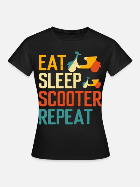 Roller Rollerfahrer Motorroller - Frauen T-Shirt - Schwarz