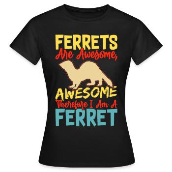 Frettchen - Frauen T-Shirt - Schwarz - Vorne - AI Model Female 172 dark (172cm)