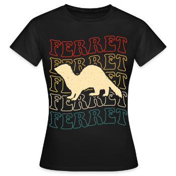 Frettchen - Frauen T-Shirt - Schwarz - Vorne - AI Model Female 172 dark (172cm)