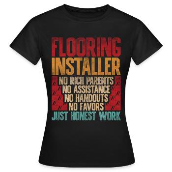 Floor layers, tilers, screed layers - Women's T-Shirt - black - Front - AI Model Female 172 dark (172cm)
