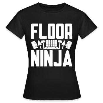 Floor Layer Tile Layer Screed Layer Floor Ninja - Women's T-Shirt - black - Front - AI Model Female 172 dark (172cm)