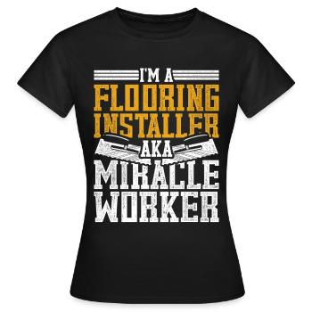 Floor layers, tilers, screed layers - Women's T-Shirt - black - Front - AI Model Female 172 dark (172cm)