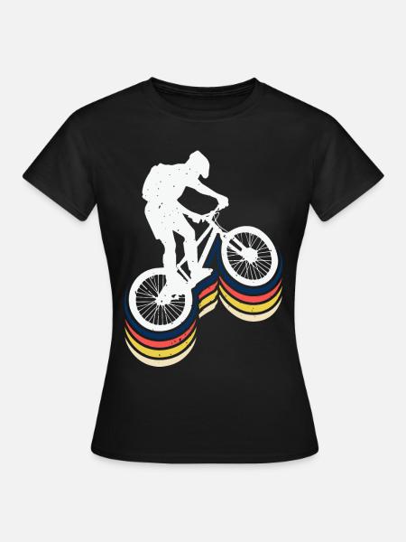 Mountainbike Mtb Fahrrad - Dame-T-shirt - sort