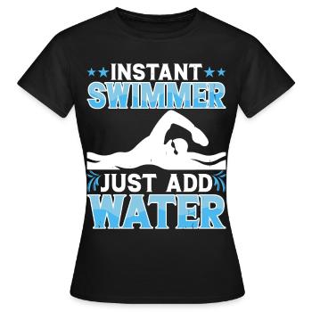Flotteur de natation - T-shirt Femme - noir - Devant - AI Model Female 172 dark (172cm)