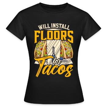 Floor layers, tilers, screed layers - Women's T-Shirt - black - Front - AI Model Female 172 dark (172cm)