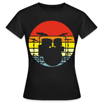 Batterie Batteur Batteur - T-shirt Femme - noir - Devant - AI Model Female 172 dark (172cm)