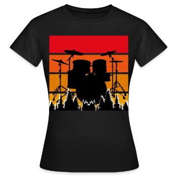 Batterie Batteur Batteur - T-shirt Femme - noir - Devant - AI Model Female 172 dark (172cm)