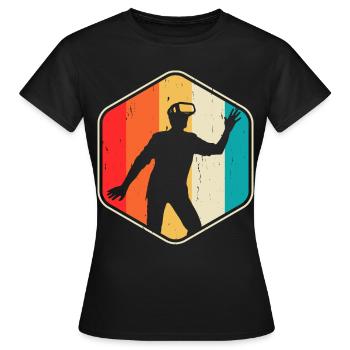 VR Virtuel Reality - Frauen T-Shirt - Schwarz - Vorne - AI Model Female 172 dark (172cm)