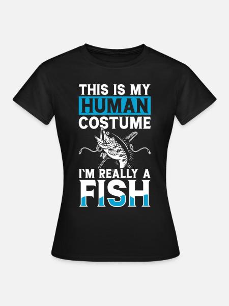 Angler - Frauen T-Shirt - Schwarz