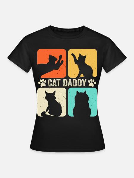 Katzen Papa - Frauen T-Shirt - Schwarz