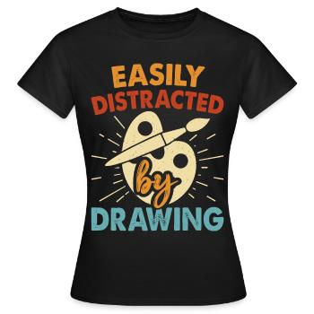 Artiste peintre - T-shirt Femme - noir - Devant - AI Model Female 172 dark (172cm)