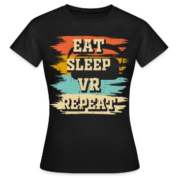 VR Virtuel Reality - Frauen T-Shirt - Schwarz - Vorne - AI Model Female 172 dark (172cm)