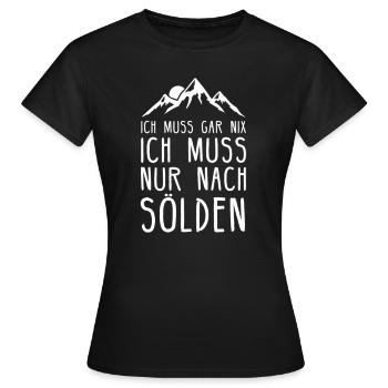 Sölden I Skigebiet in Österreich für Skifahrer - Frauen T-Shirt - Schwarz - Vorne - AI Model Female 172 dark (172cm)
