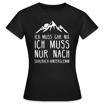 Saalbach I Skigebiet in Österreich für Skifahrer - Frauen T-Shirt - Schwarz - Vorne - AI Model Female 172 dark (172cm)