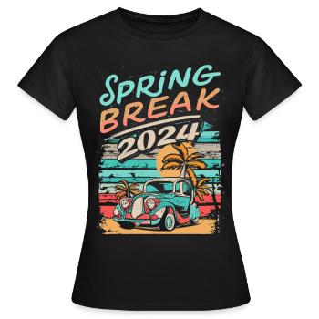 Spring Break 2024 Vacances Rétro Vintage - T-shirt Femme - noir - Devant - AI Model Female 172 dark (172cm)