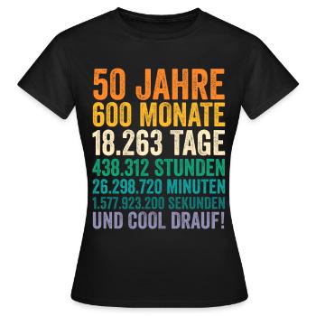 50 Jahre Fünfundvierzigster Geburtstag - Frauen T-Shirt - Schwarz - Vorne - AI Model Female 172 dark (172cm)