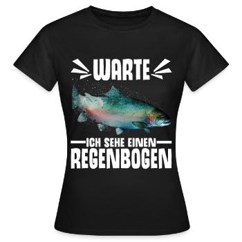 Forellen Angeln - Frauen T-Shirt - Schwarz - Vorne - AI Model Female 172 dark (172cm)