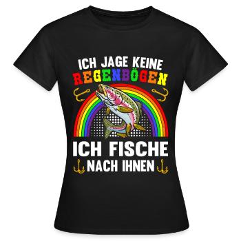 Forellen Angeln - Frauen T-Shirt - Schwarz - Vorne - AI Model Female 172 dark (172cm)