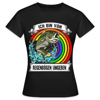 Forellen Angeln - Frauen T-Shirt - Schwarz - Vorne - AI Model Female 172 dark (172cm)