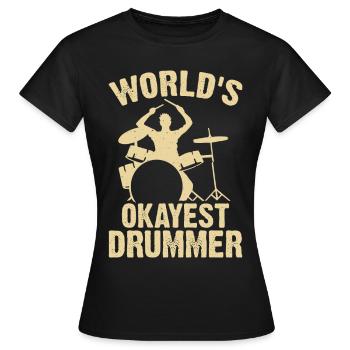 Batterie Batteur Batteur - T-shirt Femme - noir - Devant - AI Model Female 172 dark (172cm)