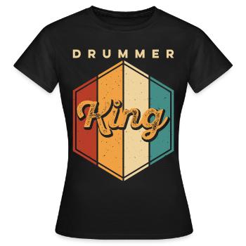 Batterie Batteur Batteur - T-shirt Femme - noir - Devant - AI Model Female 172 dark (172cm)