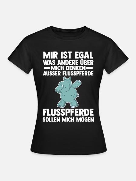 Nilpferd Flusspferd - Frauen T-Shirt - Schwarz