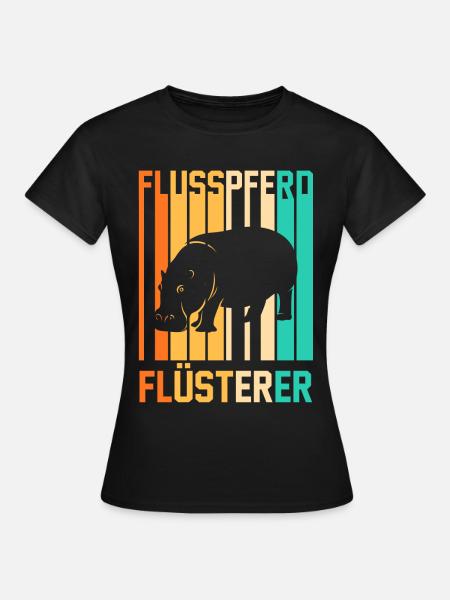 Nilpferd Flusspferd - Frauen T-Shirt - Schwarz