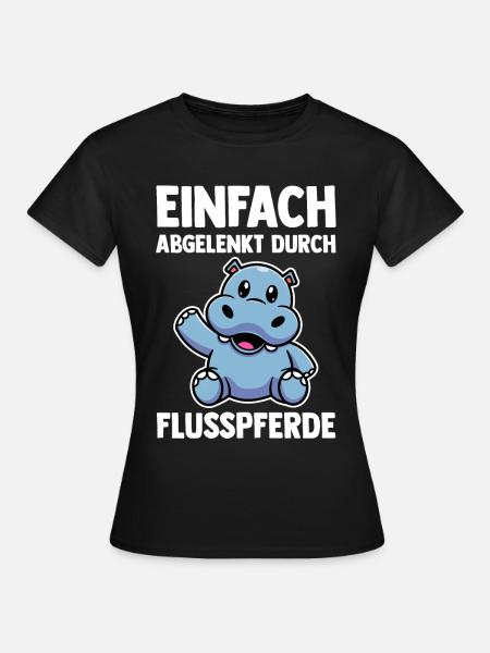 Nilpferd Flusspferd - Frauen T-Shirt - Schwarz