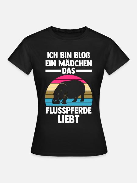 Nilpferd Flusspferd - Frauen T-Shirt - Schwarz