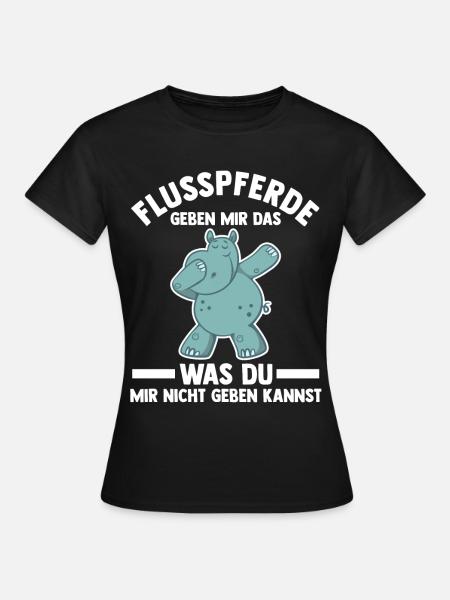 Nilpferd Flusspferd - Frauen T-Shirt - Schwarz
