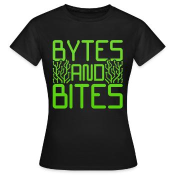 Netzwerkadministrator Bytes And Bites - Frauen T-Shirt - Schwarz - Vorne - AI Model Female 172 dark (172cm)