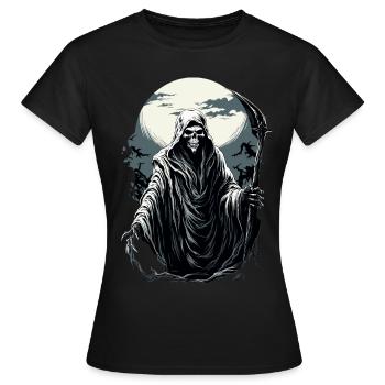 Spooky Halloween Grim Reaper Grim Reaper - Women's T-Shirt - black - Front - AI Model Female 172 dark (172cm)