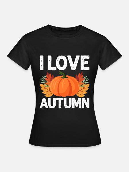 I Love Autumn - Frauen T-Shirt - Schwarz