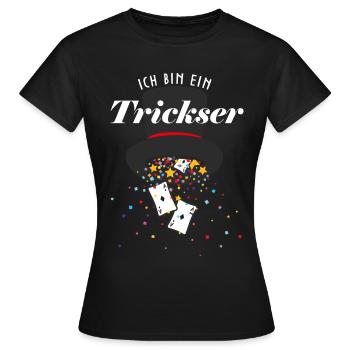 Zauberkünstler Kartenspiel Kartenzauber Magie - Frauen T-Shirt - Schwarz - Vorne - AI Model Female 172 dark (172cm)