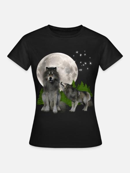 Loup cadeaux - Loup Tshirt - T-shirt Femme - noir