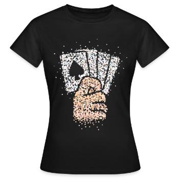 Tricksters, Tours de cartes, Magiciens de scène, Magiciens - T-shirt Femme - noir - Devant - AI Model Female 172 dark (172cm)