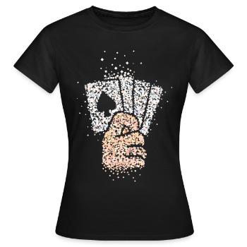 Tours de cartes Illusionniste Carte Magique Jeu de cartes - T-shirt Femme - noir - Devant - AI Model Female 172 dark (172cm)