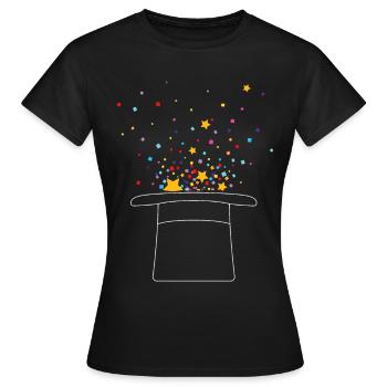 Chapeau de sorcier Magie Spectacle Magicien Sorcellerie Magie - T-shirt Femme - noir - Devant - AI Model Female 172 dark (172cm)