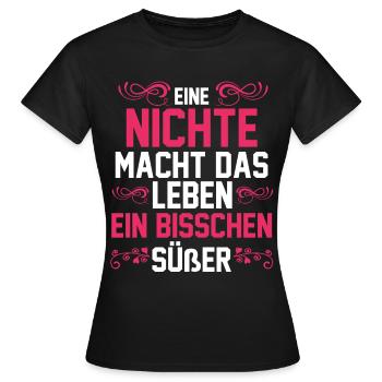 Nichte - Frauen T-Shirt - Schwarz - Vorne - AI Model Female 172 dark (172cm)