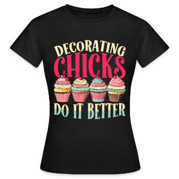 Chef Pâtissier Artiste Pâtissier - T-shirt Femme - noir - Devant - AI Model Female 172 dark (172cm)