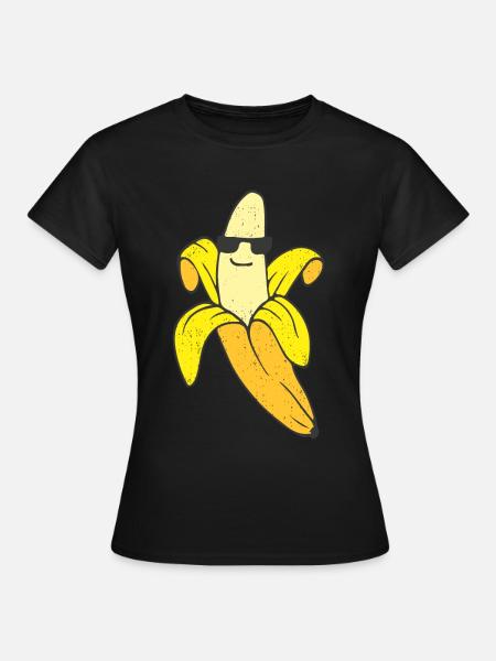 Banane Bananen Früchte Kostümersatz Ersatzkostüm - Dame-T-shirt - sort