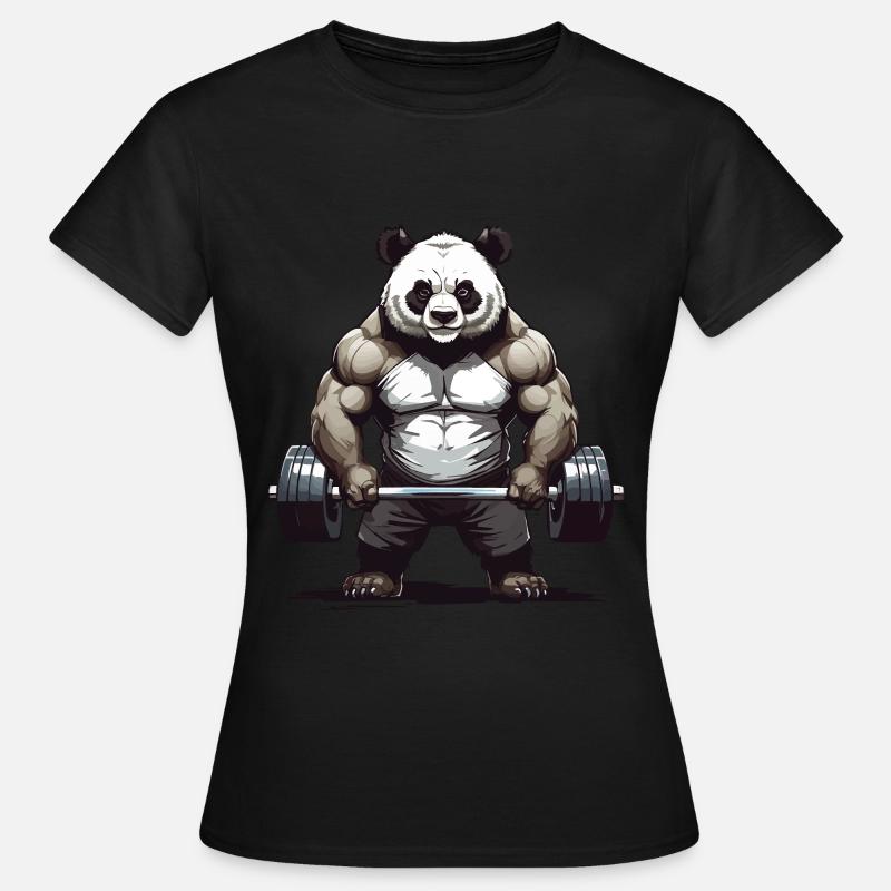 Conception de dynamophilie de musculation Panda - T-shirt Femme - noir