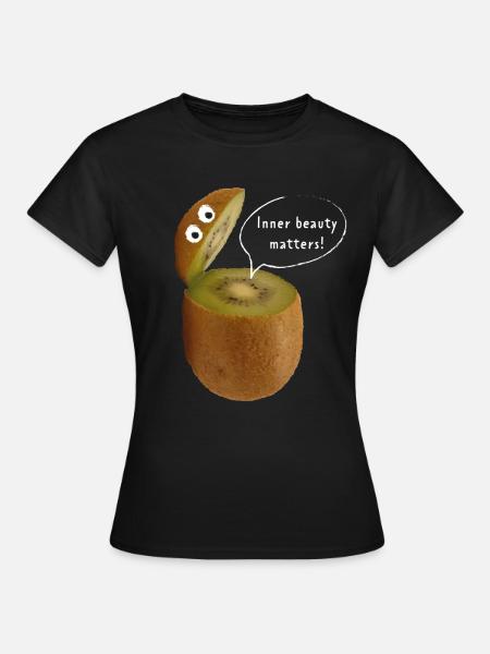 Kiwi Früchte Obst Obstsalat Vegetarier Veganer - Frauen T-Shirt - Schwarz