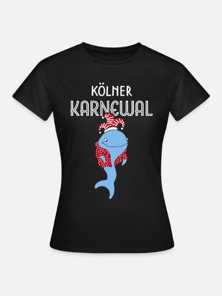 Kölner Karneval Fasching Konfetti Rot und Weiß - Frauen T-Shirt - Schwarz