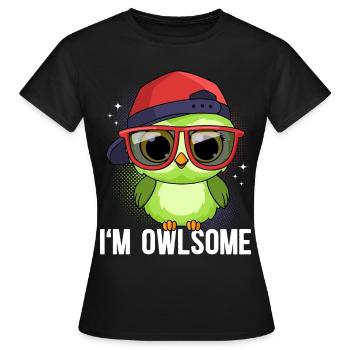 Hibou hiboux Je suis hibou - T-shirt Femme - noir - Devant - AI Model Female 172 dark (172cm)