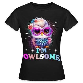Hibou hiboux Je suis hibou - T-shirt Femme - noir - Devant - AI Model Female 172 dark (172cm)